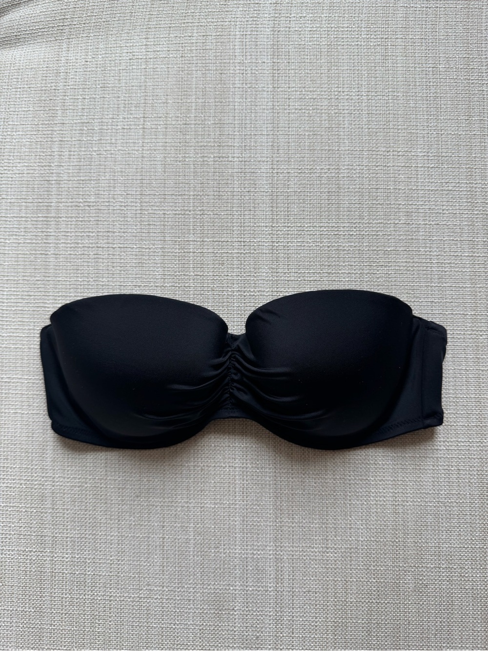NWOT Victoria’s Secret Swim Strapless Black Bikini Top With Removable Straps